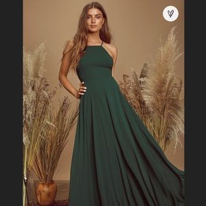 Lulus Mythical Kind of Love Dark Green Maxi Dress